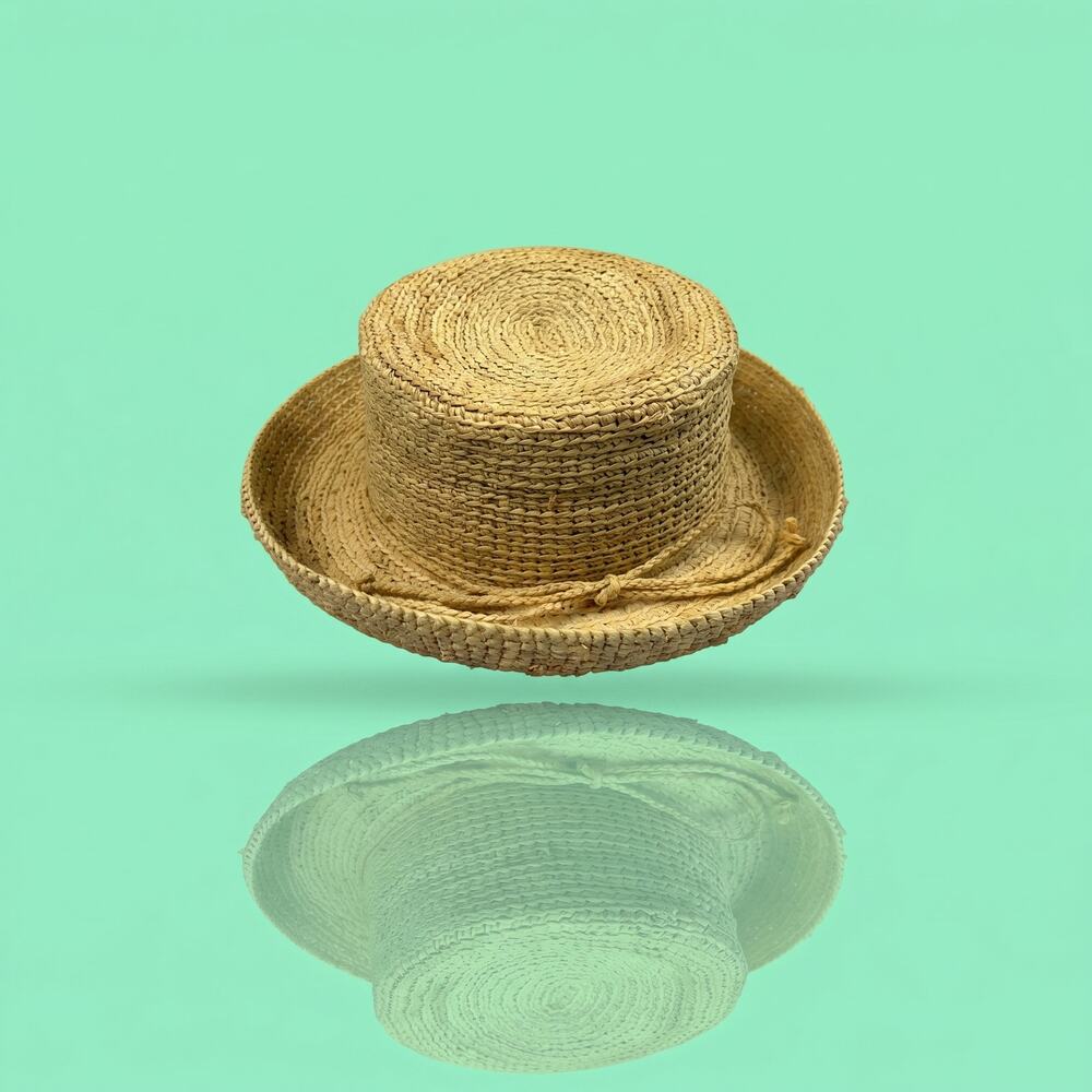 Scala Studio Women's Summer Sun Hat - Beige Woven Braid with Bow Accent